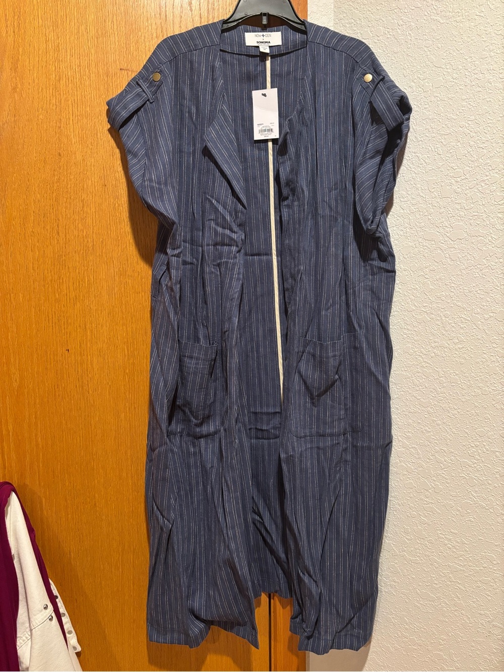 Sonoma Denim Blue Striped Cardigan